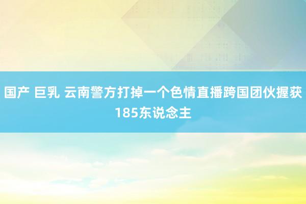 国产 巨乳 云南警方打掉一个色情直播跨国团伙握获185东说念主