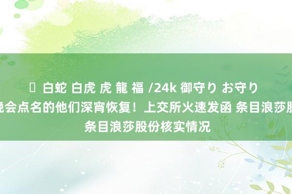 ✨白蛇 白虎 虎 龍 福 /24k 御守り お守り 被“3·15”晚会点名的他们深宵恢复！上交所火速发函 条目浪莎股份核实情况